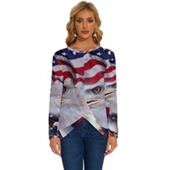 United States Of America Images Independence Day Long Sleeve Crew Neck Pullover Top by Ket1n9