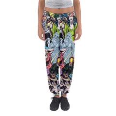 Vintage Horror Collage Pattern Women s Jogger Sweatpants by Ket1n9