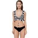 Optical-illusion-chessboard-tunnel Low Cut Ruffle Edge Bikini Top View1