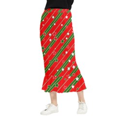 Christmas-paper-star-texture     - Maxi Fishtail Chiffon Skirt by Bedest