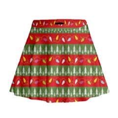 Christmas-papers-red-and-green Mini Flare Skirt by Bedest