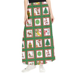 Christmas Paper Christmas Pattern Maxi Chiffon Skirt by Bedest