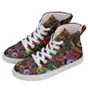 Cute Cartoon Doodle Men s Hi-Top Skate Sneakers View2