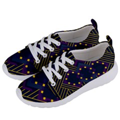 Line Square Pattern Violet Blue Yellow Design Women s Lightweight Sports Shoes by Ravend