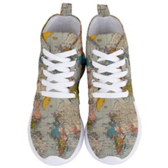 Vintage World Map Women s Lightweight High Top Sneakers by Loisa77