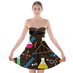 Science Lesson Flat Vector Seamless Pattern Strapless Bra Top Dress by Loisa77