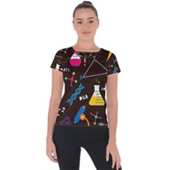 Science Lesson Flat Vector Seamless Pattern Short Sleeve Sports Top  by Loisa77