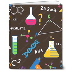 Science Lesson Flat Vector Seamless Pattern 8  X 10  Hardcover Notebook by Loisa77