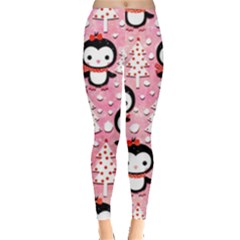 Cute Penguin Pattern Everyday Leggings  by Loisa77