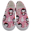 Cute Penguin Pattern Men s Canvas Slip Ons View1