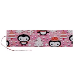 Cute Penguin Pattern Roll Up Canvas Pencil Holder (l) by Loisa77