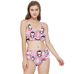 Cute Penguin Pattern Frilly Bikini Set by Loisa77