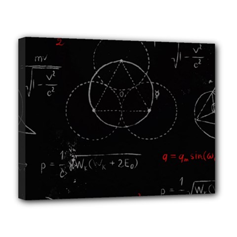 Math Board Circuit Circuits Computer Shield Tech Technology Canvas 14  X 11  (stretched) by Loisa77