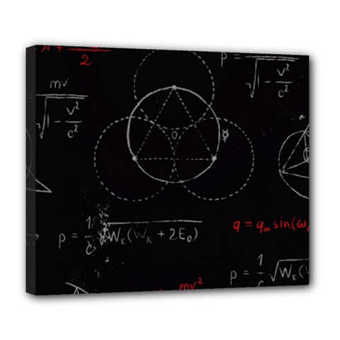 Math Board Circuit Circuits Computer Shield Tech Technology Deluxe Canvas 24  X 20  (stretched) by Loisa77