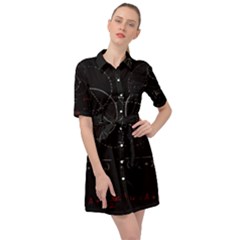 Math Board Circuit Circuits Computer Shield Tech Technology Belted Shirt Dress by Loisa77