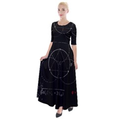 Math Board Circuit Circuits Computer Shield Tech Technology Half Sleeves Maxi Dress by Loisa77