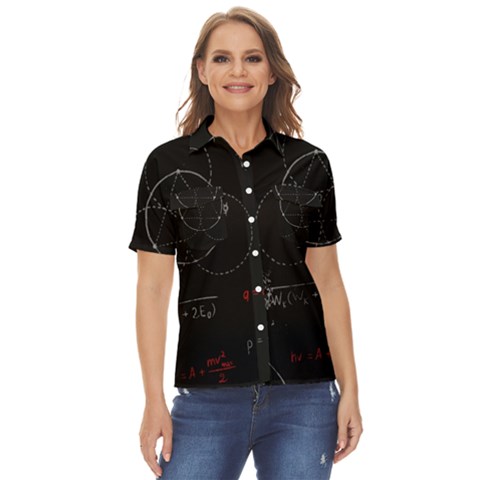 Math Board Circuit Circuits Computer Shield Tech Technology Women s Short Sleeve Double Pocket Shirt by Loisa77