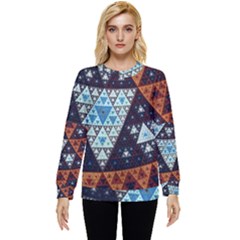 Fractal Triangle Geometric Abstract Pattern Hidden Pocket Sweatshirt by Cemarart