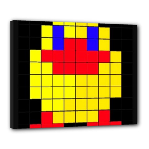 Pixel Art Duck Canvas 20  X 16  (framed) by tunjiolaseni