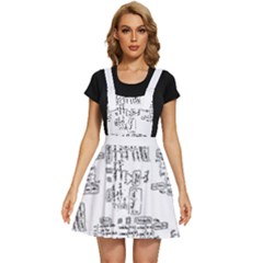 Blackboard Algorithms Black And White Pattern Apron Dress by dflcprintsclothing