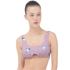 Cute Cat Cartoon Doodle Seamless Pink Pattern The Little Details Bikini Top by Grandong