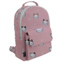 Cute Cat Cartoon Doodle Seamless Pink Pattern Flap Pocket Backpack (Large) View2