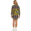 Dead Dancing Bears Grateful Dead Pattern Womens Long Sleeve Shirt Dress View4