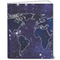 Blue World Map Starry Night Sky World Map Concept Art 8  x 10  Hardcover Notebook View1