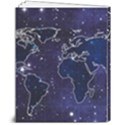 Blue World Map Starry Night Sky World Map Concept Art 8  x 10  Hardcover Notebook View2