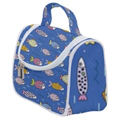 Sea Fish Blue Submarine Animals Satchel Handbag by Loisa77
