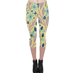 Plants Art Motif Flowers Capri Leggings  by Loisa77