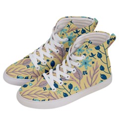 Plants Art Motif Flowers Men s Hi-top Skate Sneakers by Loisa77