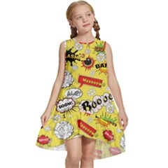 Cartoon Comics Pattern Kids  Frill Swing Dress by Loisa77