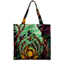 Monkey Tiger Bird Parrot Forest Jungle Style Zipper Grocery Tote Bag View1