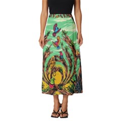 Monkey Tiger Bird Parrot Forest Jungle Style Classic Midi Chiffon Skirt by Grandong