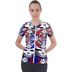 The Grateful Dead Short Sleeve Zip Up Jacket by Grandong