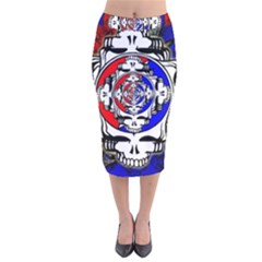 The Grateful Dead Velvet Midi Pencil Skirt by Grandong