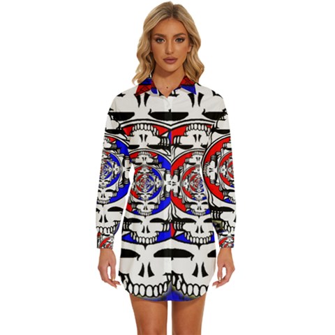 The Grateful Dead Womens Long Sleeve Shirt Dress by Grandong