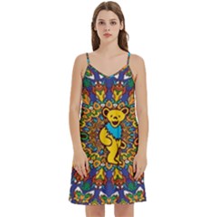 Dead Dancing Bears Grateful Dead Pattern Mini Camis Dress With Pockets by Grandong