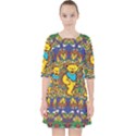 Dead Dancing Bears Grateful Dead Pattern Quarter Sleeve Pocket Dress View1