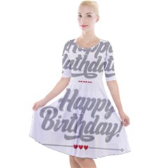 Birthday  Quarter Sleeve A-line Dress With Pockets by didisemporium