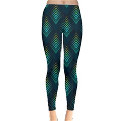 Peacock Texture 3d Pattern Peacock Texture Everyday Leggings  by Loisa77