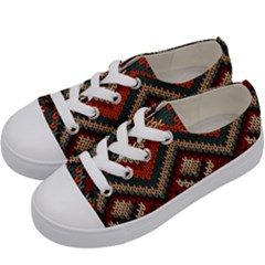 Texture Pattern Fabric Kids  Low Top Canvas Sneakers by Loisa77