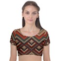 Texture Pattern Fabric Velvet Short Sleeve Crop Top  View1