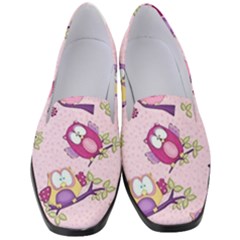 Owls Bird Animal Pattern Women s Classic Loafer Heels by Loisa77