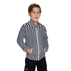 Circles Checkered Abstract Abstraction Art Kids  Windbreaker by Loisa77