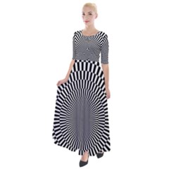 Circles Checkered Abstract Abstraction Art Half Sleeves Maxi Dress by Loisa77