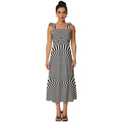 Circles Checkered Abstract Abstraction Art Tie-strap Tiered Midi Chiffon Dress by Loisa77