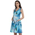 Dolphin Blue Fantasy Sleeveless Dress With Pocket View2