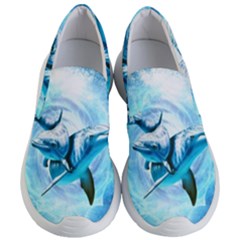 Dolphin Blue Fantasy Women s Lightweight Slip Ons by Loisa77